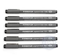 6 X Staedtler Pigment Doublure Feutres Pointe Fine Dessin Stylos - 0.05mm À