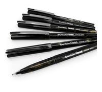 6 X Stylo À Encre Jetable Pentel - Baril Marbré Or Et Noir - Noir
