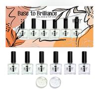 6 X Vernis À Ongles Base Coat & Top Coat 2 En 1 Vernis Transparent, 6 X 10 Ml, Lisse, Fixe, Protège. Vernis À Séchage Rapide Avec Vitamine E, Huile De Jojoba & Huile De Noyau D'abricot
