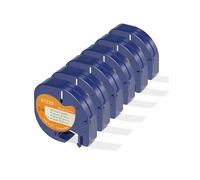 6 x Veson compatible avec Dymo Paper White 12mm x 4m, compatible avec la bande adhésive LetraTag 91220 pour Letratag LT-100H, LT-100T, LT-110T, QX50, XR, Papier D'étiquetture Noir sur Blanc