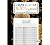 6 Year Bill Payment Tracker 2026-2031: Organize and Manage Your Spending and Financial Goals Every Month for Six-Years | 8.5" x 11" Large Format