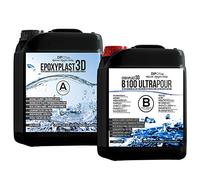 60,0 KG Résine époxy EpoxyPlast 3D B100 ULTRA POUR, Ultra Diamond Clear, Résistance UV maximale, River Table, Bijoux, Coulage, Apparence limpide, autonivelante, sans bulles, Durcit comme le verre