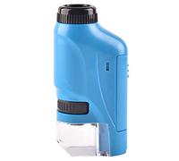 60-120x Pocket Microscope Powered Handheld Mini Microscope avec LED Light Portable High Definition Microscope pour enfants Students Microbiologique Observation Preschool Home Study (Bleu)