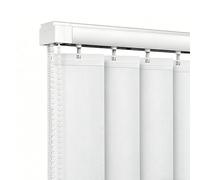 60-300 cm Store à Lamelles pour Fenêtres et Portes, Fibre de Polyester Rideau Filtrage Protection Solaire Matériel Montage Inclus, Store Californien Protection de la Vie Privée(Blanc,B220xH180cm)