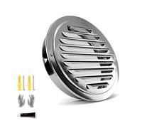 60-300mm Grille De Ventilation Ronde Acier Inoxydable Rond Grille D'aération Grille Ventilation À Lamelles Avec Filet Anti-insectes Pour Hotte De Cuisine(160mm/6.3in)