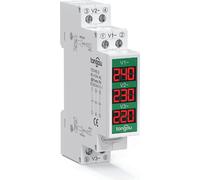 60-450V Voltmètre triphasé Modular Voltmeter Gauge 3 LED Digital Display Home Household Voltage Meter