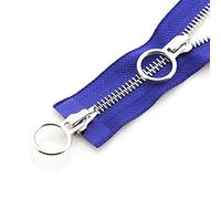 60/70/80/90/100/120/150cm Double Cercle Sliders Verrouillage Automatique Zipper, Bleu Royal, 5#, 60cm