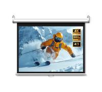 60 72 84 Pouces Écran de Projection HD à Descente Manuelle, Écran de Cinéma Monté Au Mur et Au Plafond avec Verrouillage Automatique(60"(4:3))