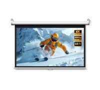 60 72 84 Pouces Écran de Projection HD à Descente Manuelle, Écran de Cinéma Monté Au Mur et Au Plafond avec Verrouillage Automatique(72"(16:9))