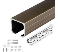60 80 100 120 140 160 180 200 cm Quincaillerie pour portes coulissantes à guillotine, rails robustes pour portes de placard à fixation au plafond(Champagne,97cm/38in)