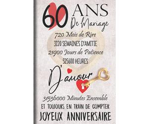 60 Ans de Mariage et Toujours en train de Compter: Cadeau d'anniversaire 60ans de mariage pour les couples, carnet ligné, 100 pages, 6 po x 9 po (15,2 x 22,9 cm)