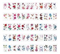 60 Autocollants De Tatouage Temporaires, Autocollants De Tatouage Imperméables, Autocollants De Tatouage Papillon, Autocollants De Tatouage De Fleurs, Autocollants De Tatouage Féminin