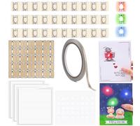 60 autocollants LED pour circuit lumineux - Kit de création pour cartes lumineuses, avec ruban conducteur et 3 feuilles de bandes adhésives en mousse, ajoutez des lumières à des cartes spéciales (10