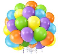 60 Ballons Colorés,Ballon Jaune Vert Bleu,Ballon Multicolore 12 Pouces,Ballons Bleus pour Guirlande Balloon Carnaval Anniversaire Baby Shower Fête à Thème Cirque Décor