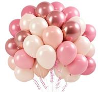60 ballons roses et beiges 30 cm pour anniversaires de filles Fêtes, Ballons rose clair, couleur chair, or rose, blanc sable pour mariages, enterrements de vie de jeune fille, décorations de fête