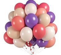 60 ballons roses et violets, ballons à l'hélium de 30 cm pour anniversaires de filles, violet, rose rétro, blanc sable, ballons couleur chair pour mariages, enterrements de vie de jeune fille