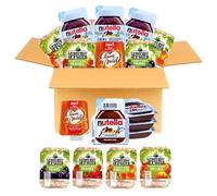 60 Barquettes LE BERGER DES FRUITS/NUT/LUNE DE MIEL | Assortiment de 12 Miel + 24 Pâtes à tartiner + 24 confitures assorties : Pêche, Fraise, Prune, Abricot en Portions Individuelles