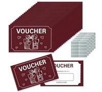 60 cartes à gratter vierges rouges à faire soi-même avec autocollants, idéales pour les concours, anniversaires, mariages et tombolas d'entreprises