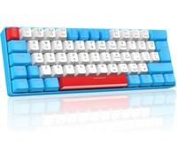 60% Clavier de Jeu Mécanique,Compact Portable Mini 62 Touches,FilaireType-C Gaming Keyboard,19 RGB Chroma Rétroéclairé,QWERTY UK (Interrupteur Rouge) Mechanical Keyboard pour PC Mac-Bleu