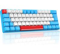60% Clavier De Jeu Mécanique,Compact Portable Mini 62 Touches,Filairetype-C Gaming Keyboard,19 Rgb Chroma Rétroéclairé,Qwerty Uk (Interrupteur Rouge) Mechanical Keyboard Pour Pc Mac-Bleu