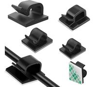 60 Clips Câble Adhésifs 4 Tailles Organisateur Noir Bureau Maison TV | PVC Durable Fixation Sans Perçage Pour Chargeurs Écouteurs Lampes Routeurs Voiture Atelier Gestion Propre Des Fils