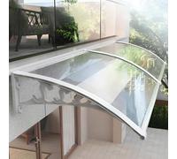 60 CM Auvent De Fenêtre Extérieur, Protection UV, Pluie Neige, Canopée Polycarbonate, avec Support en Acier Plastique, pour Porche, Terrasse Et Jardin(Blanc,60 * 80cm/23 * 31in)