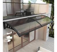 60 CM Auvent De Fenêtre Extérieur, Protection UV, Pluie Neige, Canopée Polycarbonate, avec Support en Acier Plastique, pour Porche, Terrasse Et Jardin(Noir,60 * 100cm/23 * 39in)