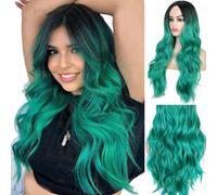 60 cm Femme Mode Cheveux Cosplay Remplacement Vert Fête Perruque Bouclée Longue Wig