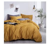 60 comptes de Couette de Coton à Long Terme à Un Ensemble de 4 pièces - Couleur Solide à la literie Douce à la literie en Baisse en Microfibre lavée en Microfibre (avec Fermeture à Fermeture éclair)