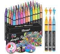60 Couleurs Feutre Acrylique Permanent Marqueur Acrylique Pour Peinture Rupestre Pierre Céramique Métal Marqueur Peinture 0 7mm