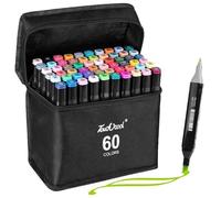 60 Couleurs Marqueurs-Feutre Alcool Kit, Sketch Stylos Marqueurs Graffiti pour Débutants, Artistes Animation Graffiti Art Esquisse