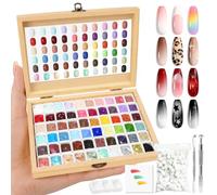 60 Couleurs Mini Vernis Semi Permanent Palette Ombre RougePaint Gels Kit | INPING Kit de Vernis à Ongles Ombre Multicolore avec 1 Stylo Manucure et 100 Éponges 50 feuilles de papier à mélanger