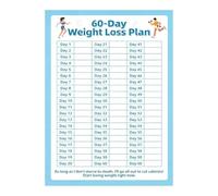 60-Day Weight Tracking Chart Daily Self Discipline Challenge Planner | Daily Progress Record Habit Goal Monitoring Sheet English Self Improvement Organizer