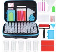 60 Emplacements Boîte Diamond Painting Rangement Avec Outils, Accessoires Diamond Painting Pour Broderie Diamant Kit Complet, Peinture Diamant(Bleu)[App8812210]