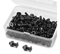 (60 Ensembles) M4 x 10mm Boulons et écrous à Tête Creuse Kit 304 Acier Inoxydable Oxyde Noir, Boulons de Meubles, Vis de Connecteur Pour Meubles