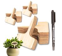 60 étiquettes en bois jardin 10x6 cm + crayon double mine