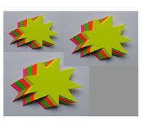 60 étoiles - Assortiment Prix Panneaux en carton fluo Mélange 3 tailles 270 g/m² et 380 g/m² Publicité icônes
