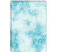 60 feuilles de papier marbre coloré imprimé recto verso 90 g/m² (bleu)