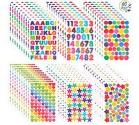 60 Feuilles Gommettes Autocollantes, 3240 Pièces Gommettes Scrapbooking, Motif Coeur Étoile Lettre Nombre Pois Autocollants Colorés, pour Activités Manuelles Photo Cadeau Scrapbooking