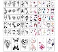 60 Feuilles Tatoo Temporaire, Tatouages Éphémères Faux Tatouages Tatouage Personnalisé Imperméable pour Hommes Femmes Corps Bras Poitrine épaule Décoration Fête Cadeau