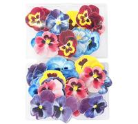 60 Fleurs En Papier Pour Gâteau, Fleurs De Pensée Décoratives, Décoration De Gâteau Florale, Mini Fleurs En Papier 3D, Décoration De Pâtisserie De Fête.