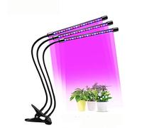 60 LEDs Lampe Horticole, 3 Têtes Grow Light à 360° Éclairage Horticole 10 Luminosités 3 Modes Lampe Plante Spectre Complet Avec Chronométrage AUTO - ON/OFF 3H / 9H / 12H