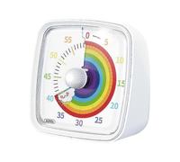 60-Minute Visual Timer with Night Light, Countdown Timer,Pomodoro Timer with Rainbow Pattern for Kids and Adults White