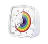 60-minute Visual Timer with Night Light, Countdown Timer,pomodoro Timer with Rainbow Pattern for Kids And Adults White