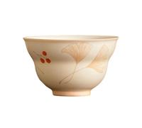 60 ml/2 oz en céramique beige Ginkgo Fulu Cup Home Fresh Kung Fu Tea Set - Beige Ginkgo Biloba Leaves