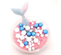 60 Ml Slime Diy Sirène Coton Boue Mousse Boule Ocean Cristal Decompression Boue Diy Cadeau Jouet, Rose Clair