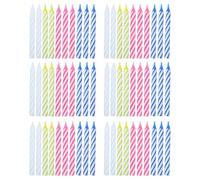 60 Morceaux De Bougies Colorées, Petites Bougies Simples Et Mignonnes, Plug-in À Gâteau De Dessert, Décoration De Gâteau De Fête De Bricolage, Adaptée Aux Célébrations d'anniversaire.