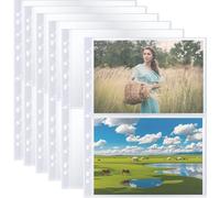60 Pack A4 Sleeves With 240 Pockets Clear A4 2/3/4 Postcard Binder Ring Binder Double Sided Side Protector With 2 Compartments,A4 Clear Pockets For Family