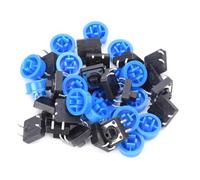 60 Paires Interrupteurs Tactiles Micro 4 Broches Bleu, Miniature 12x12x7mm - Haute Sensibilité, Résistance à l’Eau, Usage Électronique et Ménager