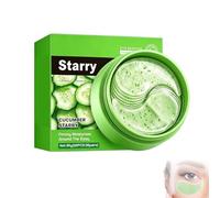 60 Patches Yeux au Concombre pour Hydratation Intense, Masque Yeux Anti-Cernes et Anti-Poches au Collagène, Soin des Yeux Apaisant pour Regard Fatigué, 30 Paires (80g) - Vert